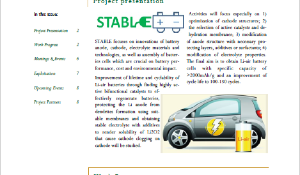 STABLE newsletter Lithium Air